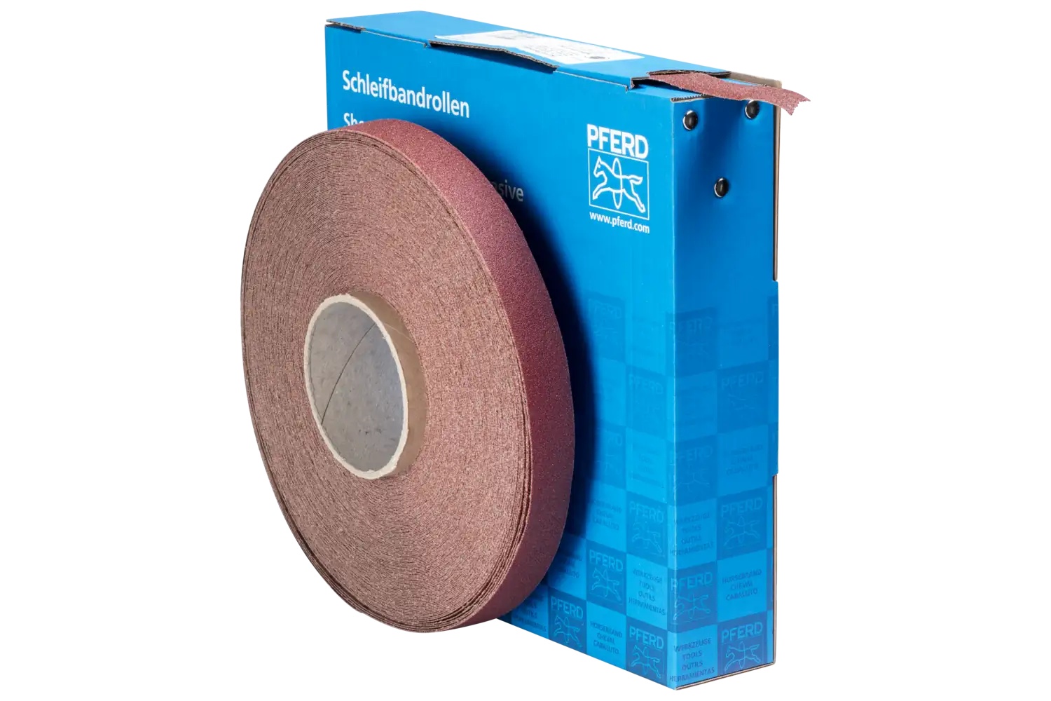 Picture of Pferd Shop Roll, Resin over Resin Heavy-Duty, 1" x 50 yards, 80 Grit, Aluminum oxide